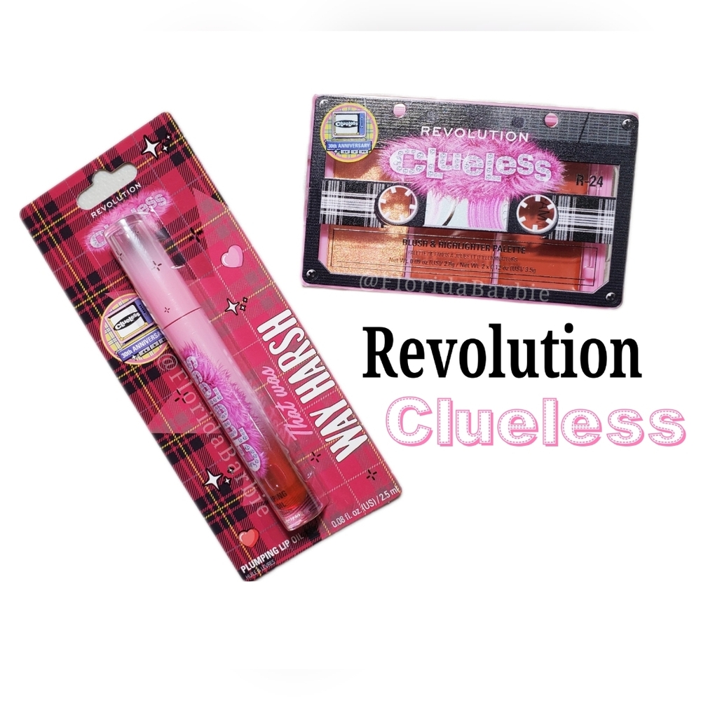 Makeup Revolution × Clueless Plumping Lip Oil Blush Anniversary Highlighter NWT